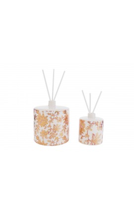 Bomboniera Matrimonio Profumatore Diffusore Tondo Thai Flower Bianco e Oro Con Astuccio