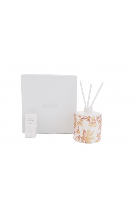 Bomboniera Matrimonio Profumatore Diffusore Tondo Thai Flower Bianco e Oro Con Astuccio