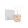 Bomboniera Matrimonio Profumatore Diffusore Tondo Thai Flower Bianco e Oro Con Astuccio h.13.5 Cm