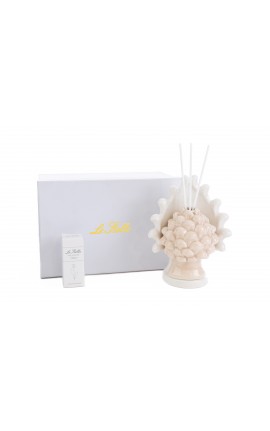 Bomboniera Matrimonio Profumatore Diffusore Pigna Porcellana Beige Con Astuccio