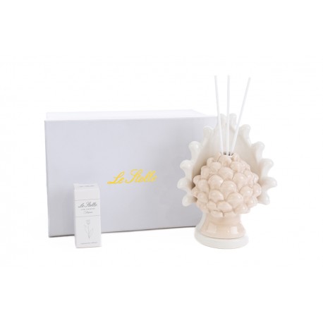 Bomboniera Matrimonio Profumatore Diffusore Pigna Porcellana Beige Con Astuccio
