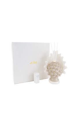 Bomboniera Matrimonio Profumatore Diffusore Pigna Porcellana Beige Led Con Astuccio