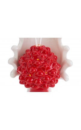 Bomboniera Matrimonio Profumatore Diffusore Pigna Porcellana Rossa Led Con Astuccio