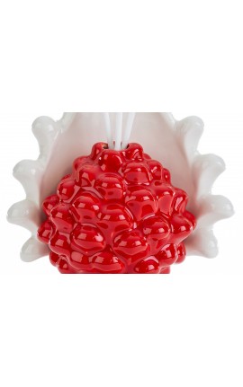 Bomboniera Matrimonio Profumatore Diffusore Pigna Porcellana Rosso Con Astuccio