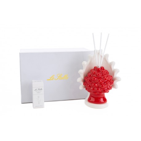 Bomboniera Matrimonio Profumatore Diffusore Pigna Porcellana Rosso Con Astuccio