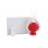 Bomboniera Matrimonio Profumatore Diffusore Pigna Porcellana Rosso Con Astuccio