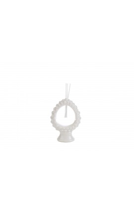 Bomboniera Matrimonio Profumatore Diffusore Pigna Porcellana Bianca Con Astuccio