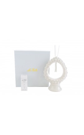 Bomboniera Matrimonio Profumatore Diffusore Pigna Porcellana Bianca Con Astuccio
