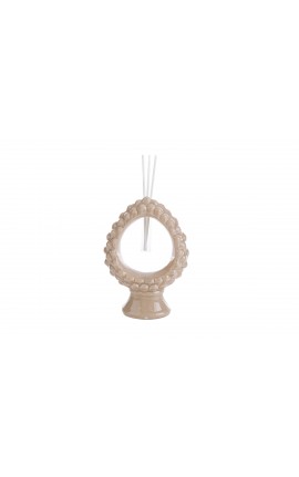 Bomboniera Matrimonio Profumatore Diffusore Pigna Porcellana Beige Con Astuccio H.15,5 Cm
