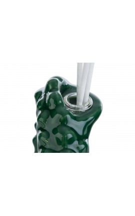 Bomboniera Matrimonio Profumatore Diffusore Pigna Porcellana Verde Con Astuccio H.15,5 Cm