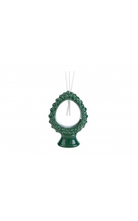 Bomboniera Matrimonio Profumatore Diffusore Pigna Porcellana Verde Con Astuccio H.15,5 Cm