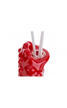 Bomboniera Matrimonio Profumatore Diffusore Pigna Porcellana Rossa Con Astuccio H.15,5 Cm
