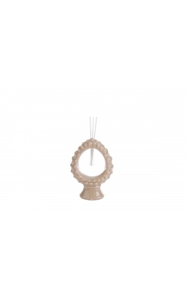 Bomboniera Matrimonio Profumatore Diffusore Pigna Porcellana Beige Con Astuccio