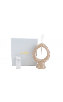 Bomboniera Matrimonio Profumatore Diffusore Pigna Porcellana Beige Con Astuccio
