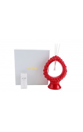 Bomboniera Matrimonio Profumatore Diffusore Pigna Porcellana Rossa Con Astuccio