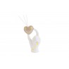 Bomboniera Matrimonio Profumatore Diffusore Mano Cuore Led Porcellana Bianco e Oro Con Astuccio