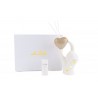 Bomboniera Matrimonio Profumatore Diffusore Mano Cuore Led Porcellana Bianco e Oro Con Astuccio