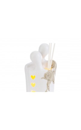 Bomboniera Matrimonio Profumatore Diffusore Coppia Sposini Sposi Porcellana Led Con Astuccio