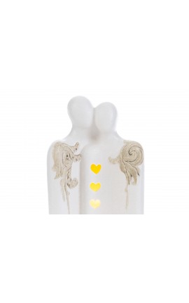 Bomboniera Matrimonio Profumatore Diffusore Coppia Sposini Sposi Porcellana Led Con Astuccio 10x7xh.16 Cm