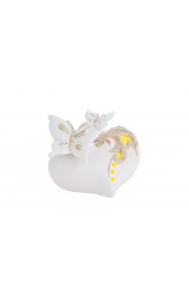 Bomboniera Matrimonio Cuore Farfalla Porcellana Led