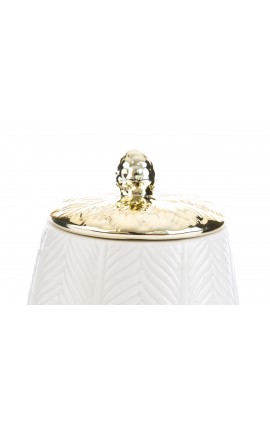 Bomboniera Matrimonio Scatola Porcellana Bianco e Oro 11xh.14 CM