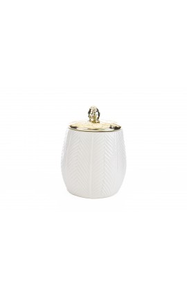 Bomboniera Matrimonio Scatola Porcellana Bianco e Oro 11xh.14 CM
