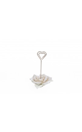 Bomboniera Matrimonio Compleanno Segnaposto Fiore Porcellana Bianco Memoclip