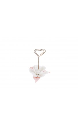 Bomboniera Matrimonio Compleanno Segnaposto Fiore Porcellana Rosa e Bianco