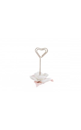 Bomboniera Matrimonio Compleanno Segnaposto Fiore Porcellana Rosa e Bianco