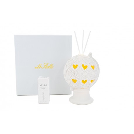 Bomboniera Matrimonio Profumatore Diffusore Mappamondo Globo Porcellana Con Astuccio 11x10xh.13 Cm