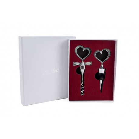 Bomboniera Matrimonio Utile Set 2 Pezzi Accessori Vino Cavatappi e Tappo  Con Astuccio