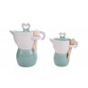Bomboniera Matrimonio Zuccheriera Caffettiera Moka Verde 13x9xh.15 Cm