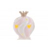 Bomboniera Battesimo Nascita Compleanno Mongolfiera Led Porcellana Rosa Bimba 9 X 14 CM