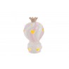 Bomboniera Battesimo Nascita Compleanno Mongolfiera Led Porcellana Rosa Bimba 9 X 14 CM