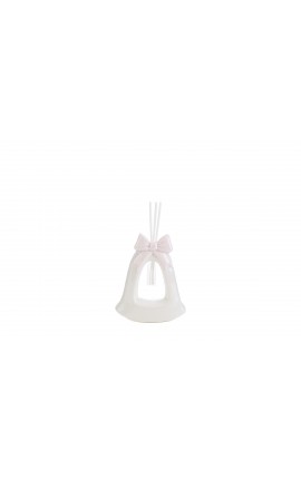 Bomboniera Battesimo Nascita Compleanno Profumatore Diffusore Campana Rosa Fiocco Con Astuccio