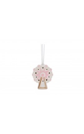 Bomboniera Battesimo Nascita Compleanno Profumatore Diffusore Ruota Panoramica Rosa Porcellana Con Astuccio