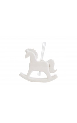 Bomboniera Battesimo Nascita Compleanno Profumatore Diffusore Cavalluccio Bianco Con Astuccio