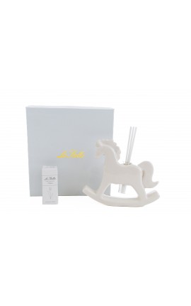 Bomboniera Battesimo Nascita Compleanno Profumatore Diffusore Cavalluccio Bianco Con Astuccio