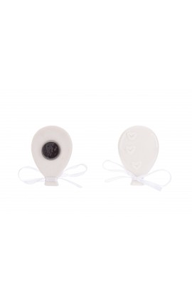 Bomboniera Battesimo Nascita Compleanno Calamita Magnete Palloncino Porcellana Bianco