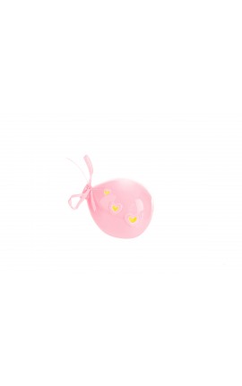Bomboniera Battesimo Nascita Compleanno Palloncino Led Porcellana Rosa