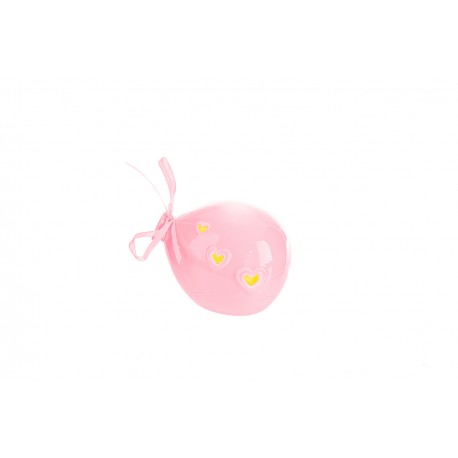 Bomboniera Battesimo Nascita Compleanno Palloncino Led Porcellana Rosa