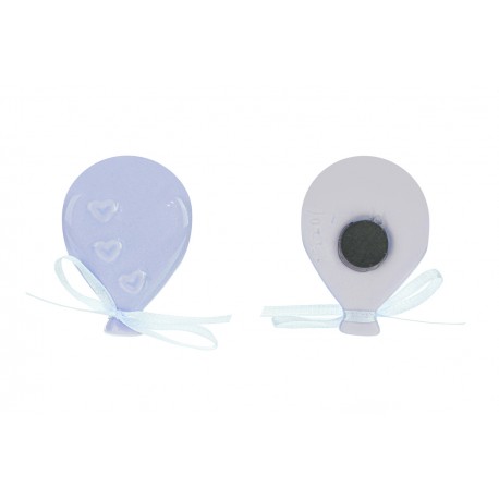 Bomboniera Battesimo Nascita Compleanno Calamita Magnete Palloncino Porcellana Celeste