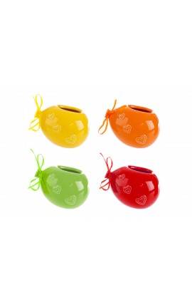 Bomboniera Battesimo Comunione Compleanno Vasetto Palloncino Porcellana 4 Colori Assortiti