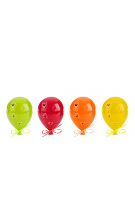 Bomboniera Battesimo Comunione Compleanno Appendino Palloncino Porcellana 4 Assortiti 13X9,5Xh.6,5 Cm