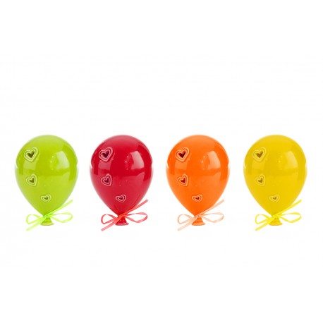 Bomboniera Battesimo Comunione Compleanno Appendino Palloncino Porcellana 4 Assortiti 13X9,5Xh.6,5 Cm