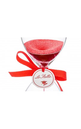 Bomboniera Laurea Cresima Compleanno Clessidra Rossa Con Astuccio h.15 Cm