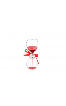 Bomboniera Laurea Cresima Compleanno Clessidra Rossa Con Astuccio h.15 Cm