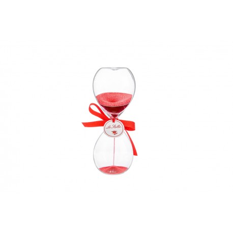 Bomboniera Laurea Cresima Compleanno Clessidra Rossa Con Astuccio h.15 Cm