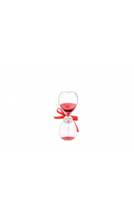 Bomboniera Laurea Cresima Compleanno Clessidra Rossa Con Astuccio h.12 Cm