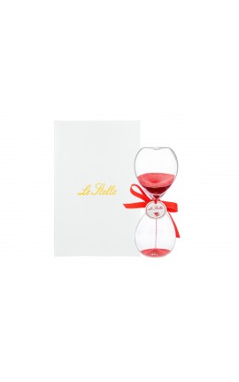 Bomboniera Laurea Cresima Compleanno Clessidra Rossa Con Astuccio h.12 Cm